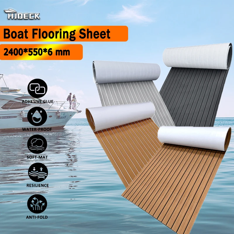 2400*450*6mm Eva Foam Faux Teak Boat Flooring Carpet Blanket Sea