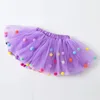 Dance Balls Kid Girls Tutu Skirt Pompon Soft Mesh Lace Children Skirts Ins Style Baby Tutu Pettiskirt Wild Bottoming Princess 3