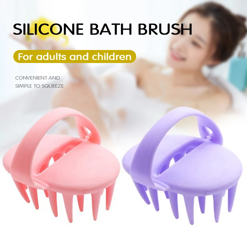 

Щетка для массажа рук, силиконовый инструмент для взрослых, не повреждает кожу головы, расческа для мытья волос, массажная расческа