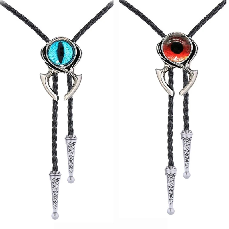 

Western Bolo Tie for Men Adults Leathers Necktie Rodeos Necklace EvilEye Bolo Ties Cowboy Neckpiece Costume Accessories NEW