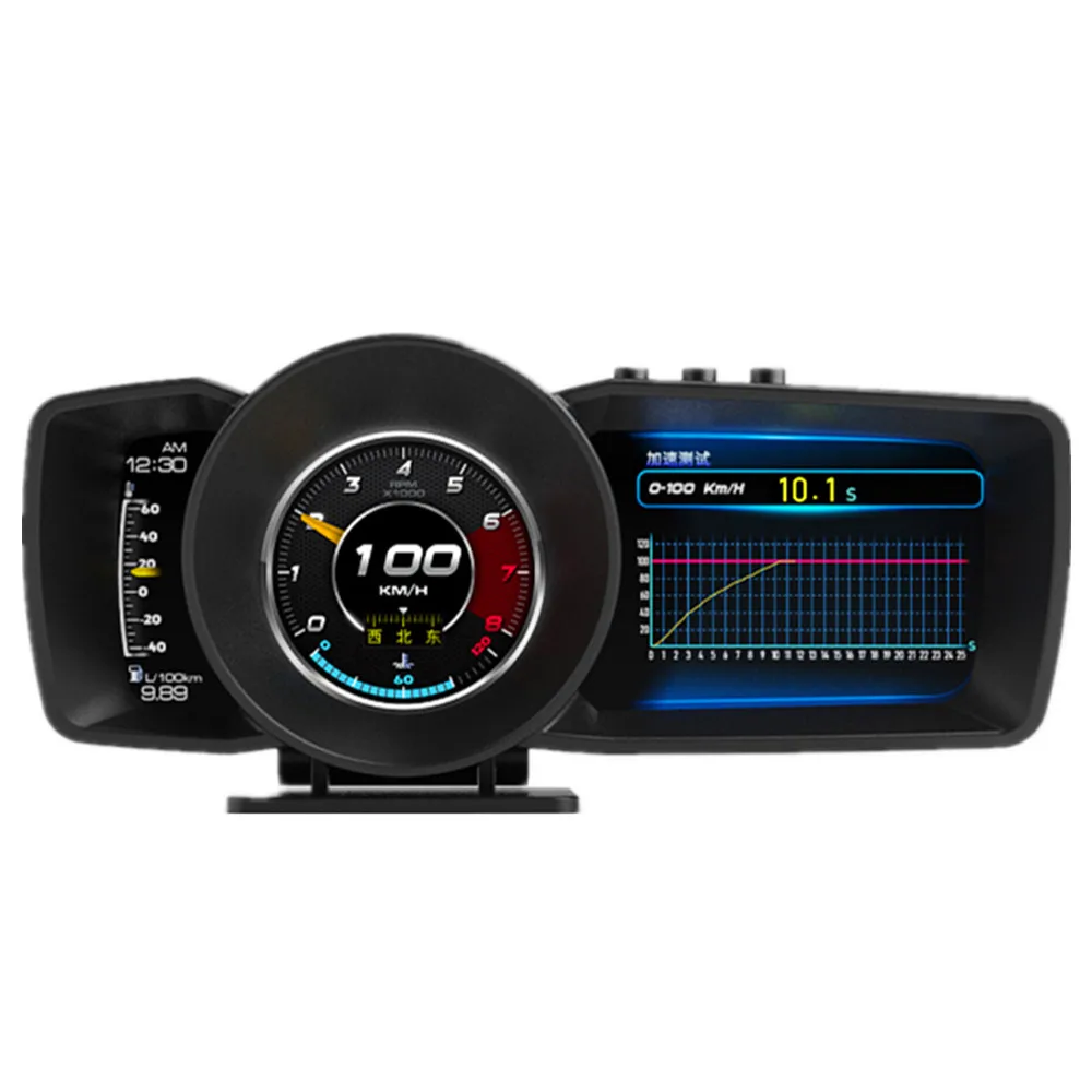 

Multi-function dashboard 2.0 Car HUD head-up display OBD2+GPS intelligent automatic speedometer fault alarm system Turbo Boost