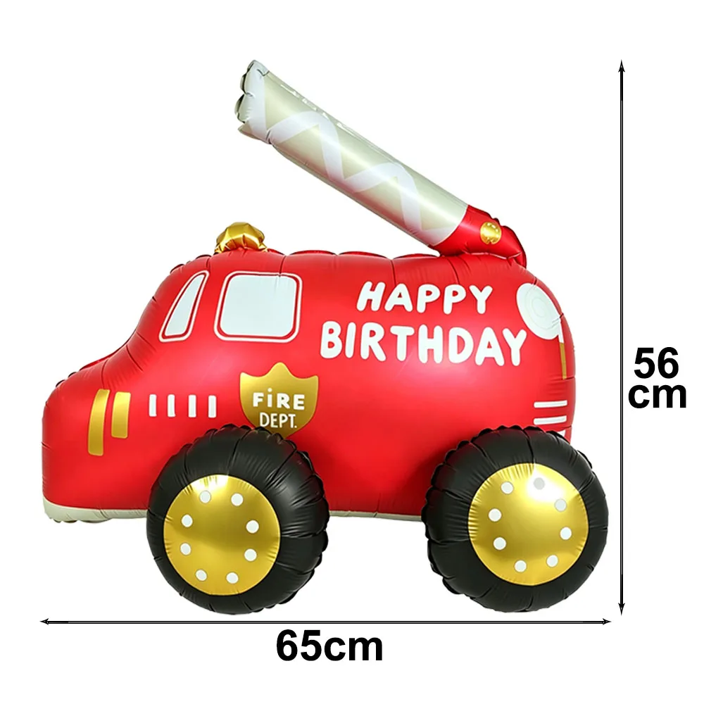 Firefighter Party Decoration Balloon Set - Fire Engine, Airplane & Ambulance Foil Balloons