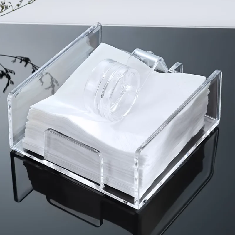 Acrylic Tissue Holder Desktop Vertical Tissue Box Toothpick Holder Thickened Transparent Table Storage Accessories 4