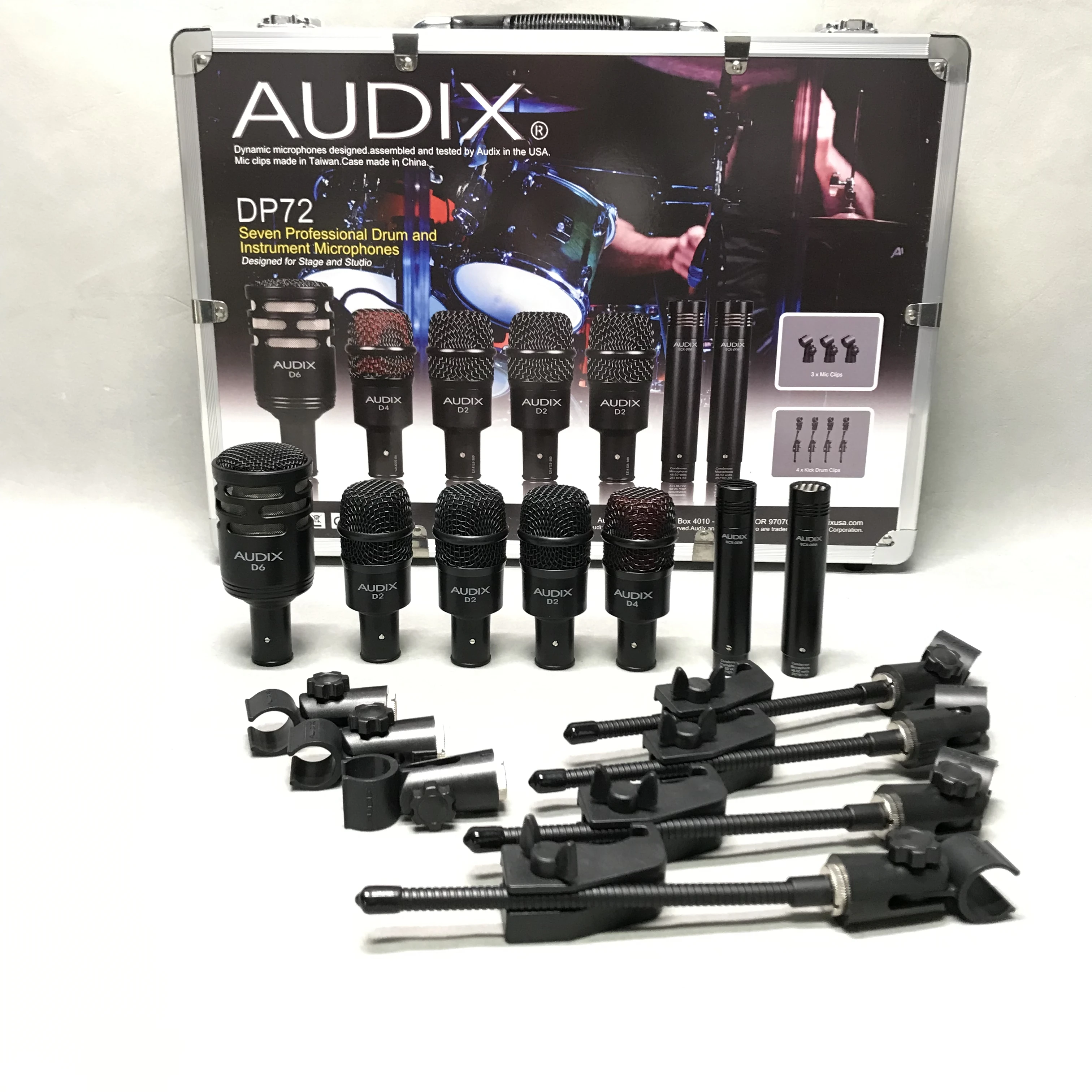 DP72 드럼 마이크 키트, 무빙 드럼, 스네어 드럼 및 커패시터 심벌, AUDIX, 드럼 밴드 및 퍼포먼스용, 무료 배송