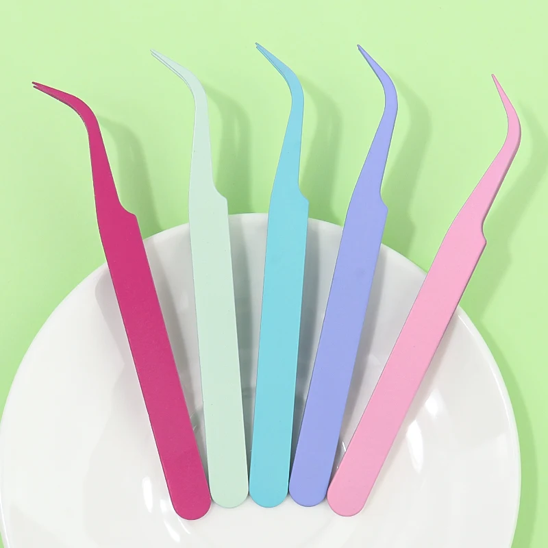 Eyelashes Tweezers Macaron Nail Art Decor Scrapbook Sticker Tape Picking DIY Junk Journal Album Stainless Clip Tool