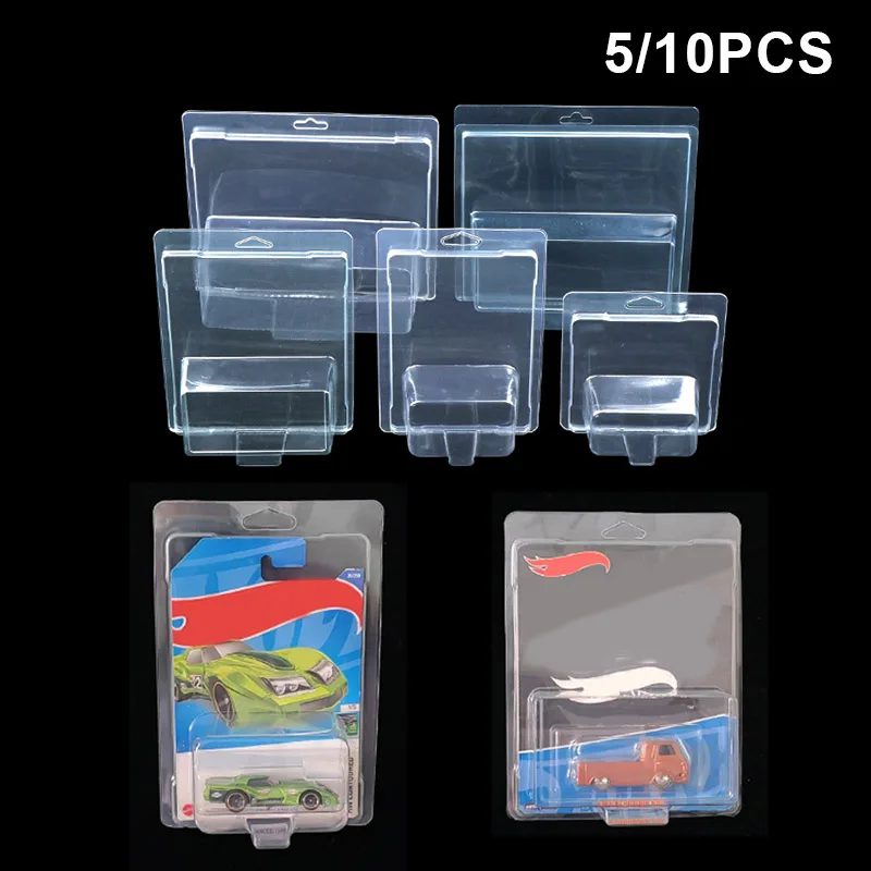 toy display case Car Toy Transparent Display Case 5/10PCS Hotwheels Protective Shell Boulevard Team Transport Model Card Board Collect Boys Gift
