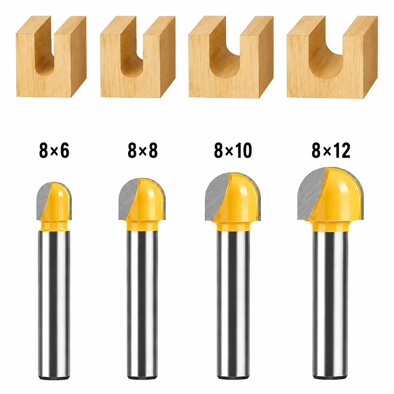 8mm Shank Round Bottom Wood Router Bit