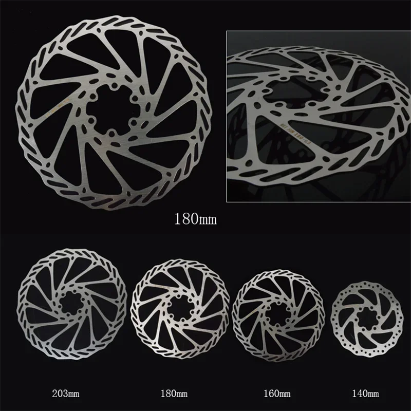 Stainless Steel Mountain Bike Brake Disc 140mm 160mm 180mm Silver