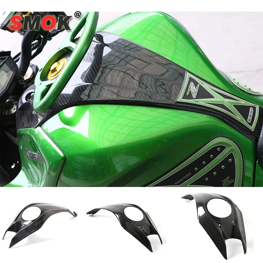 

Motorcycle Carbon Fiber Upper Fuel Tank Guard Cover For Kawasaki Z1000 Z 1000 2014 2015 2016 2017 2018 Central Console Cover