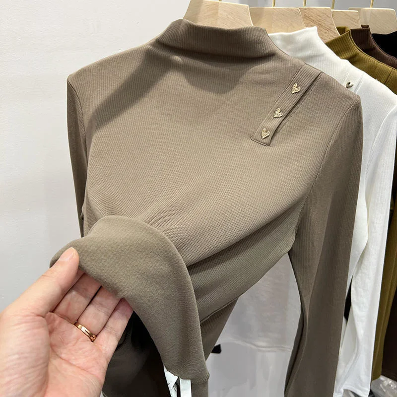 

Half High Long Sleeved T-shirt Women's Coat Blusas Clothes for Women Tops Shirts Blouses