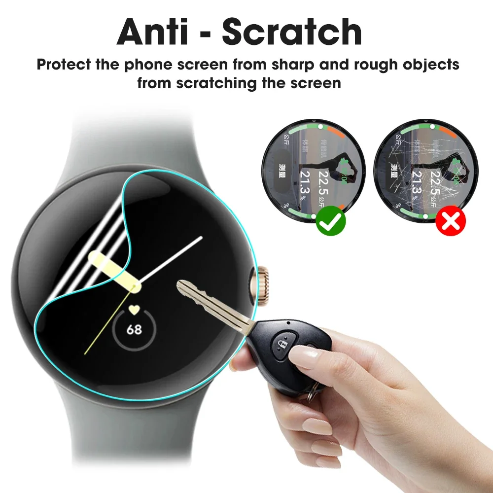 Hydrogel Film Screen Protector for Smartwatches - Clear Slim Anti-Scratch Soft TPU