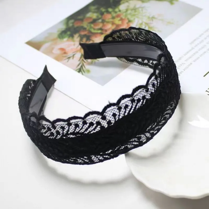 Neue Niedliche Elegante Weiße Spitzen-Haarbänder Stirnband für Frauen und Kinder Scrunchies Haarreif Haarschmuck Kopfschmuck Ornament – Detail 5