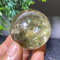 Citrine Natural Stone  Crystal Ball Wicca Reiki Sphere Meditation Wichcraft Ornaments For Home Decoration+Stand 1