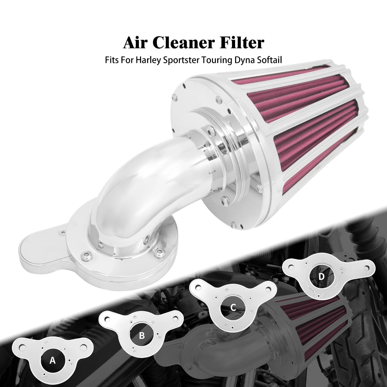 

Motorcycle Chrome Air Filter Cleaner Intake CNC For Harley Touring Street Glide Sportster XL 1200 Softail Street Bob Dyna FXDLS