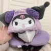 Cartoon Kuromi U-shaped Hooded Neck Pillow My Melody Hello Kitty Travel Blackout Nap Pillow With Hat Office Girl 6
