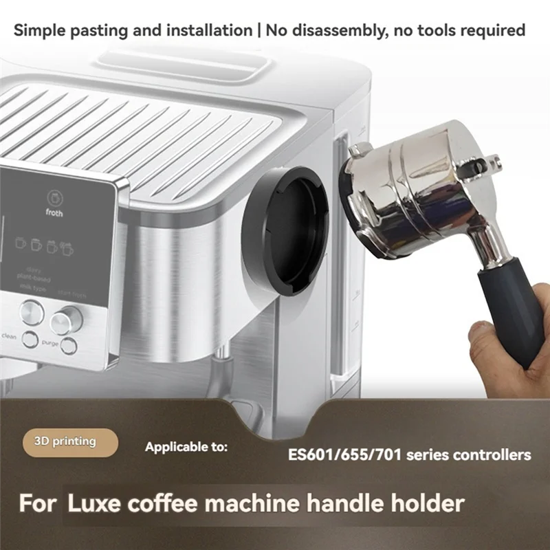 B89B-Coffee Handle Storage Holder Wall Mounted Rack For NINJA ES601 ES655 ES701 Coffee Machine Non-Punching Mount Design