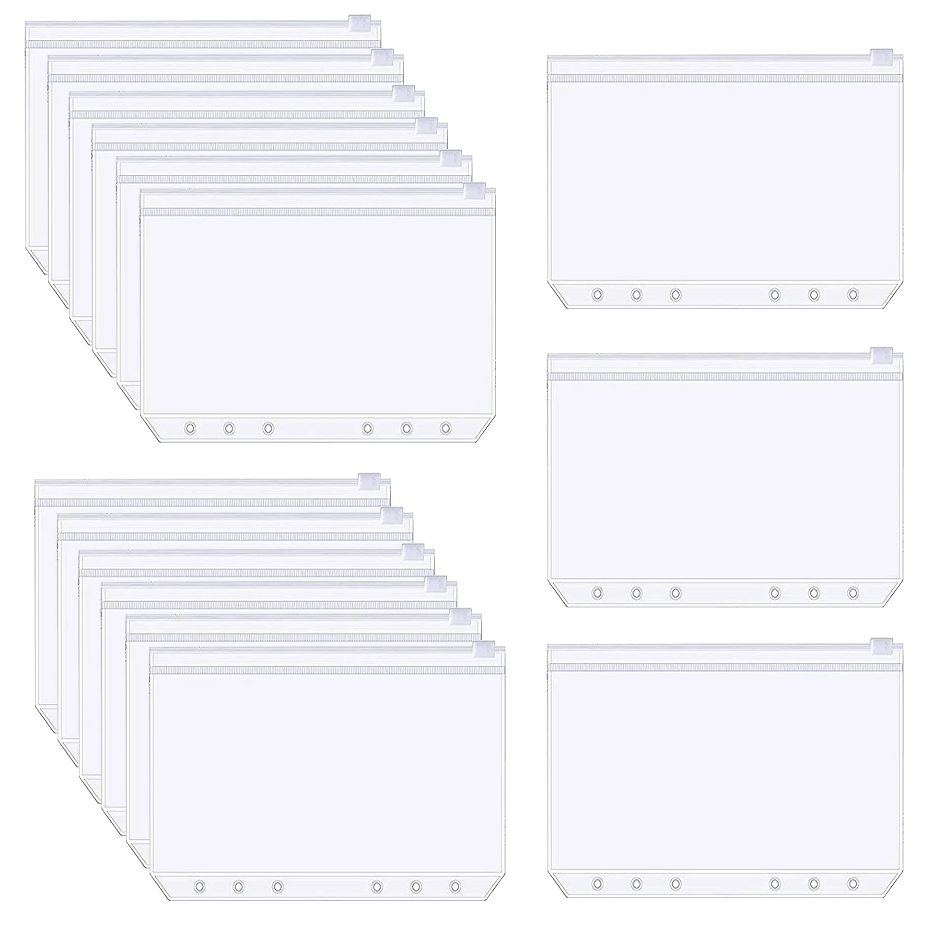 

Блокнот на молнии из ПВХ с 6 отверстиями, несъемный мешок для купюр A6, 15 пакетов, 60 пакетов, органайзер для бюджет