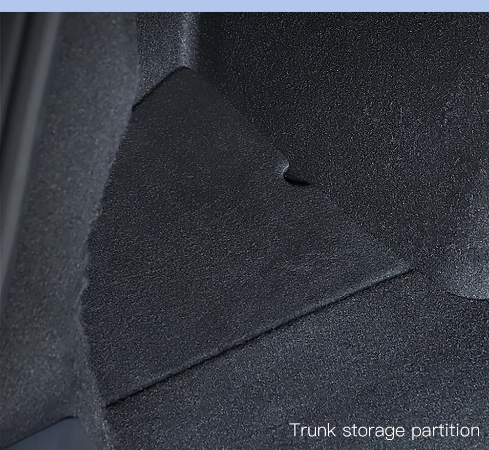 YZ Für Tesla Model Y Juniper 21-2026 Kofferraum-Seitenablagebox Hohlraumabdeckung Organizer Beflockungsmatte Trennwand Aufbewahrung und Ordnung – Detail 23