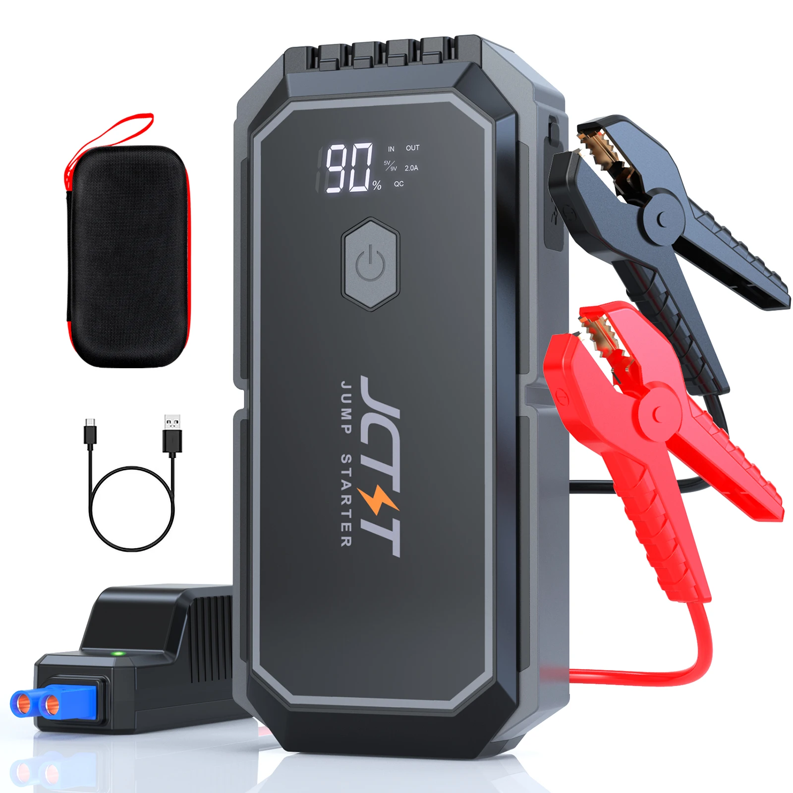 Car Battery Jump Starter 2000A Jump Starter Battery Pack for Up to 8.0L Gas & 7.0L Diesel Engines 12V Portable Box with 4 M