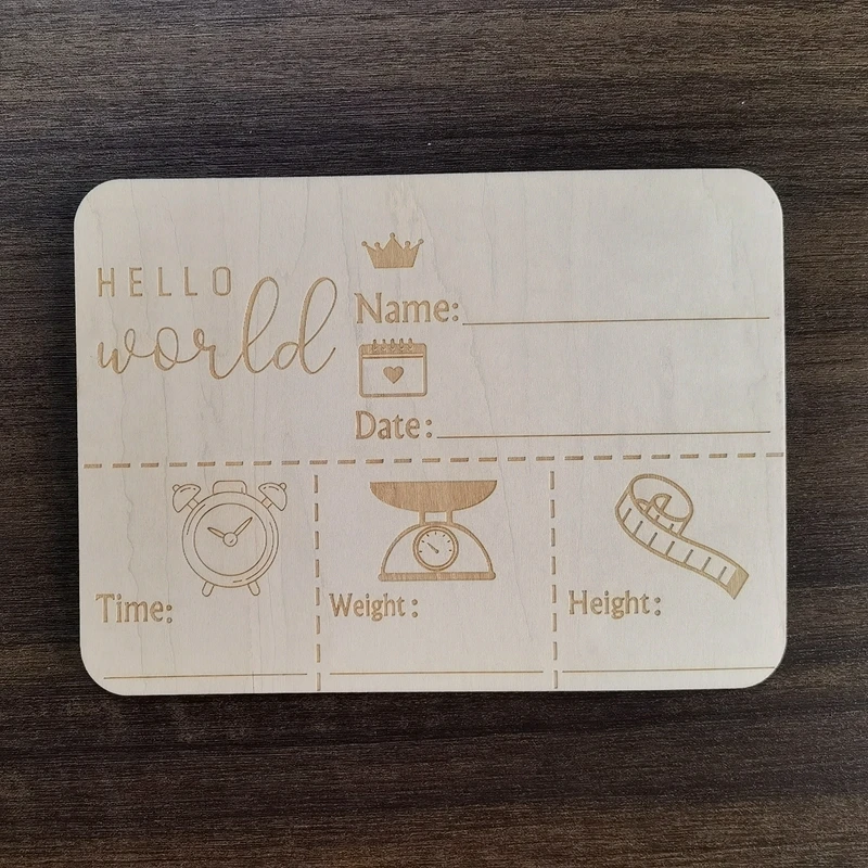 

Rectangle Europe style Baby Milestone Discs Hello World Sign Announcement