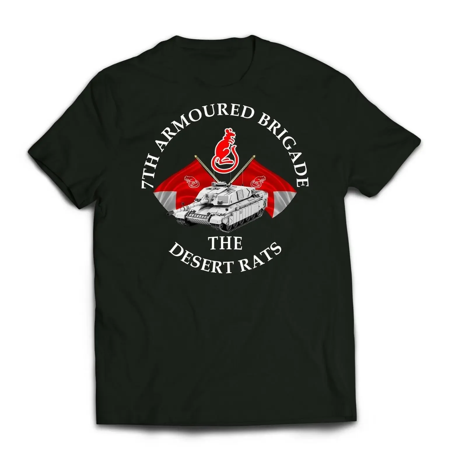 

7th Armoured Brigade Desert Rats Printed T-Shirt. Summer Cotton O-Neck Short Sleeve Mens T Shirt New S-3XL