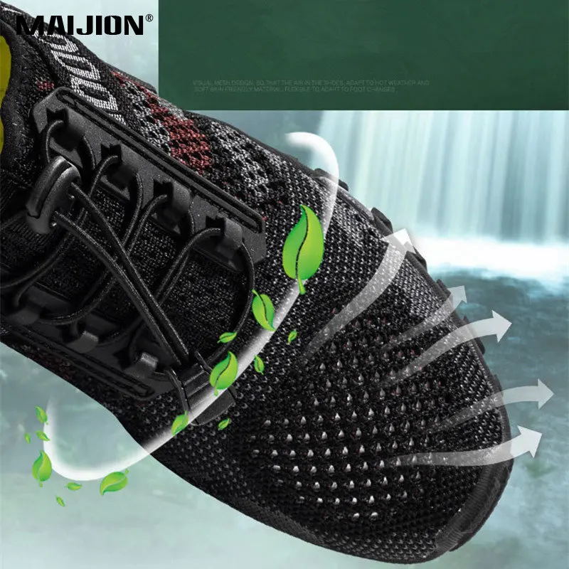 Men Quick-Dry Trekking Upstream Wading Shoes Non-slip Wear-resistant Aqua Shoes Water Outdoor Beach Water Sports Sneakers
