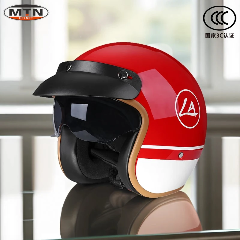 Casco Jet Moto Hombre Casco Abierto Vintage Para Moto Homologado