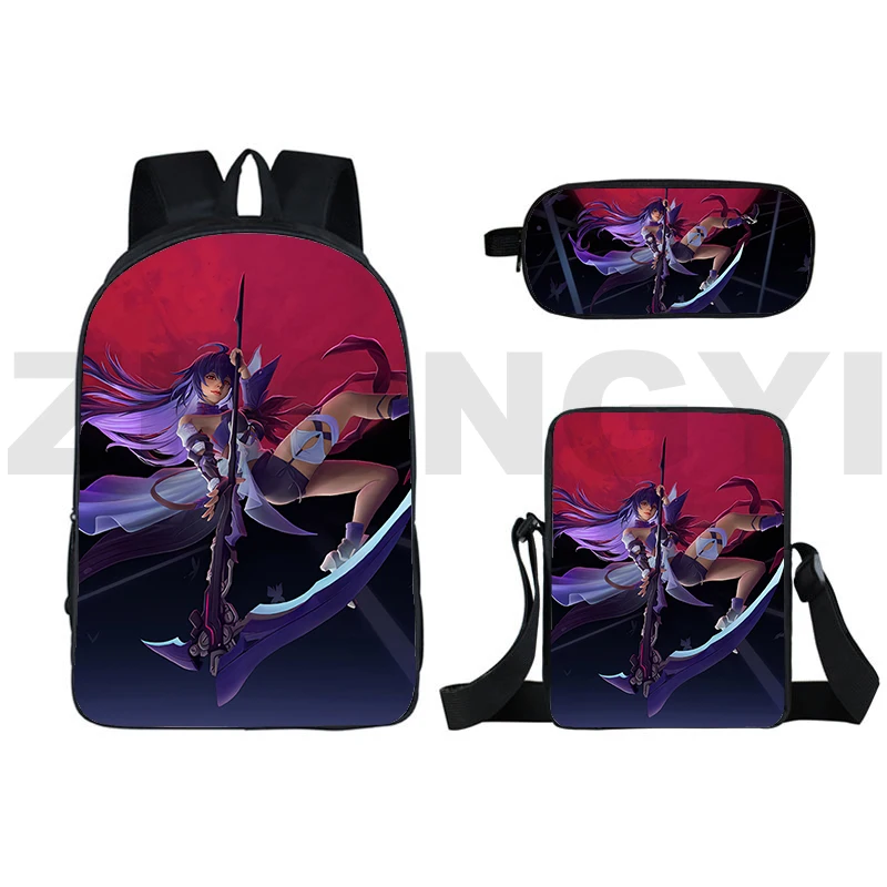 

Harajuku Honkai Impact 3rd Backpack for Girls Boys Casual Bookbag Large Capacity School Bags 3 Pcs/Set Anime Handbags Pencil Bag