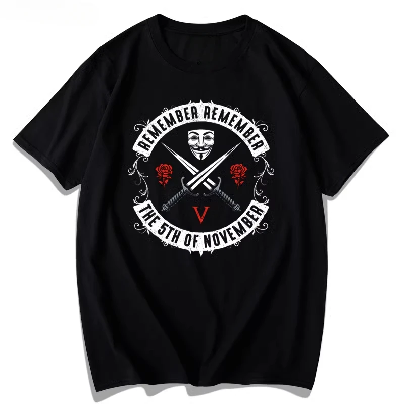 Klassische Film Peripherie T-shirt V wie Vendetta Sommer Kurzarm Marke Männer und Frauen Unisex Sommer Streetwear Tops Camisas