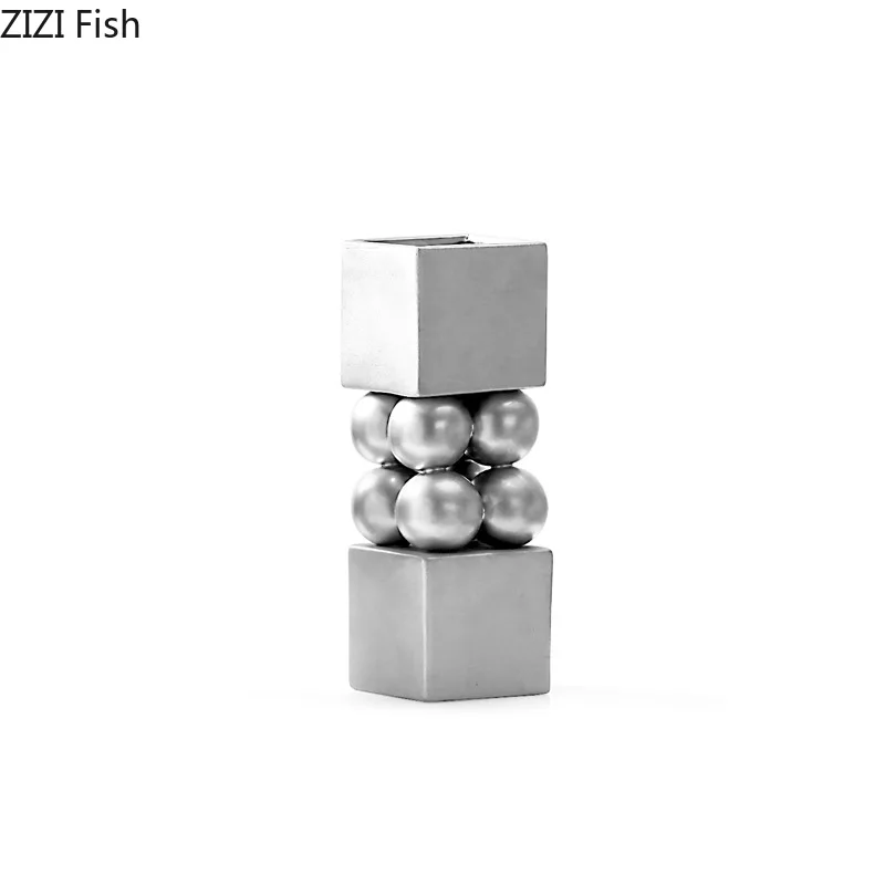 Square Cylinder Ceramic Vase Desk Decoration Artificial Flower Decorative Flowers Arrangement Floral Vases Room Aesthetic Decor 4