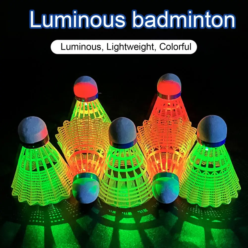 Badminton Ball Badminton Shuttlecock 6Pcs/Set Luminous Badminton Balls LED Foamed Plastic Colorful Light-up Shuttlecocks Children Set