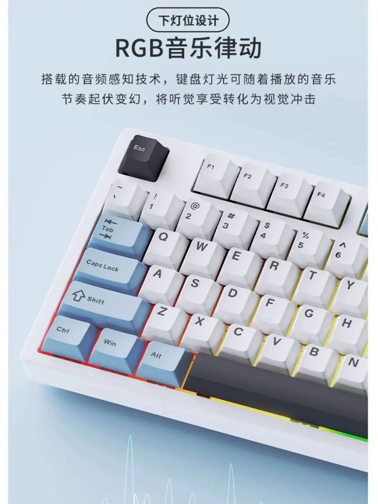 AJAZZ 게이머 기계식 키보드, 3 가지 모드 무선 키보드, USB, 2.4g, 블루투스, 맞춤형 핫 스왑, RGB 게이밍 키보드 선물, AK35iv3