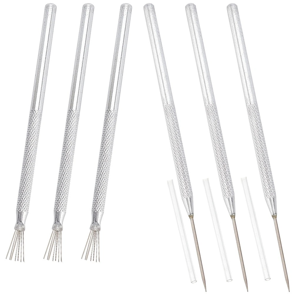 6Pcs Carving Craft Stainless Steel 7 Pin Feather Wire Texture & Pro Needle Pottery Clay Tools DIY Polymer Clay Jewelry Making