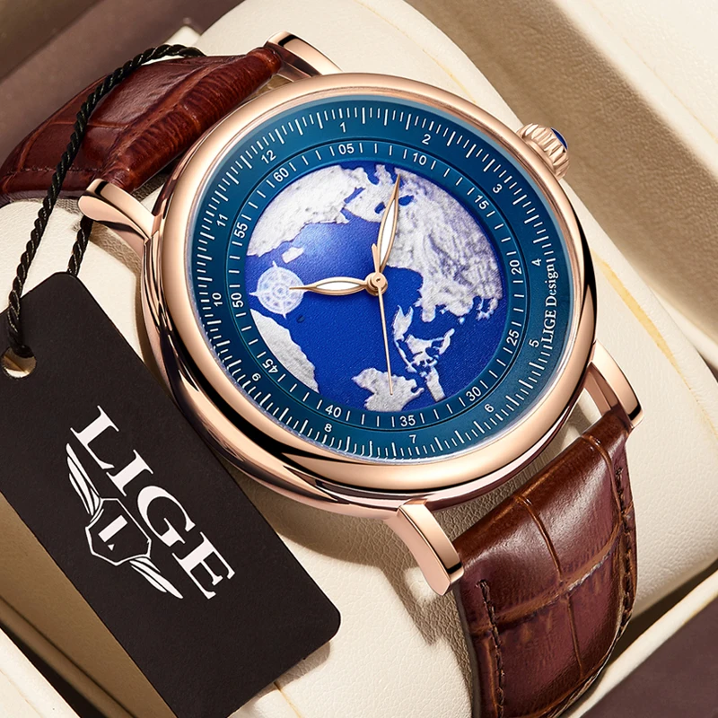 LIGE 2023 أفضل العلامات التجارية الفاخرة ساعة كوار...