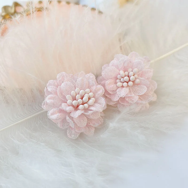 미니 입체 레이스 꽃, DIY 의류 귀걸이 헤어 액세서리 헤어 액세서리 의류 모자 장식 재료