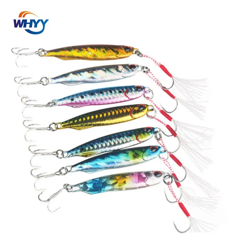 

WHYY Fishing Lures 30g 7cm Small Iron Plate Road Sub Metal Lead Fish Double Hook Bait Fishing Artificial Bait fishing tackle