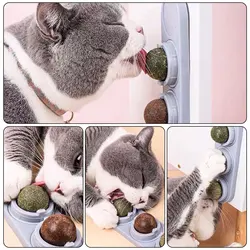 4pcs/set Cat Catnip Ball Pet Kitten Treat Interactive Toys Snack Self-Adhesive Teething Molar Catnip Ball Lick Rotated for Cats 4pcs/set Cat Catnip Ball Pet Kitten Treat Interactive Toys Snack Self-Adhesive Teething Molar Catnip Ball Lick Rotated for Cats