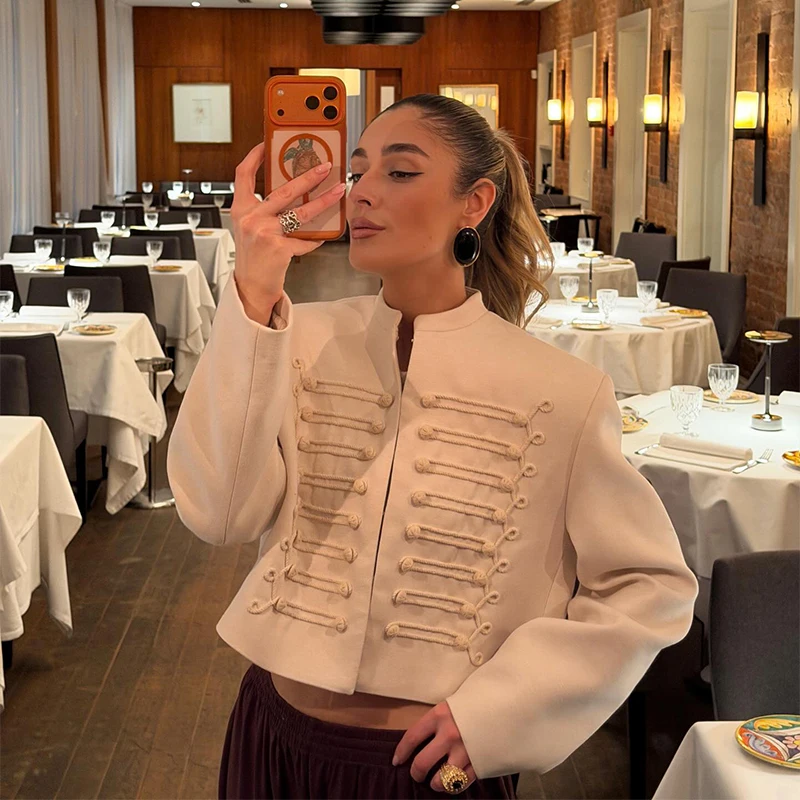 High Street Women's Jacket O-neck Single Breasted Solid Female Napoleon Jackets 2026 Spring New Chic Fashion Casual Lady Coat 11 S5ba73441313949ae8bc4505175d6e913I
