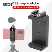 

New upgraded hot shoe Mobile Phone Clip Clamp Bracket Holder Stand Support Mount Universal Mobile phone holder for Monopod