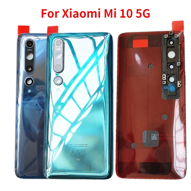 

Original Gorilla Glass Back Cover For Xiaomi Mi 10 5G Battery Cover Mi10 Rear Door Housing Case Replacement with Camera lens