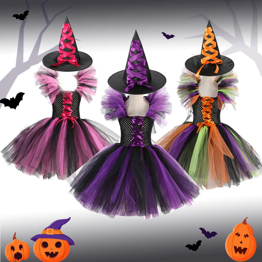 Disfraz de bruja mágica para niña, disfraz de Halloween - España Disfraz de bruja mágica para niña, disfraz de Halloween - España