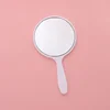 1PC Handheld Makeup Mirror Round Makeup Vanity Mirror with Handle Hand  Compact Mirror Cosmetic for Women 2
