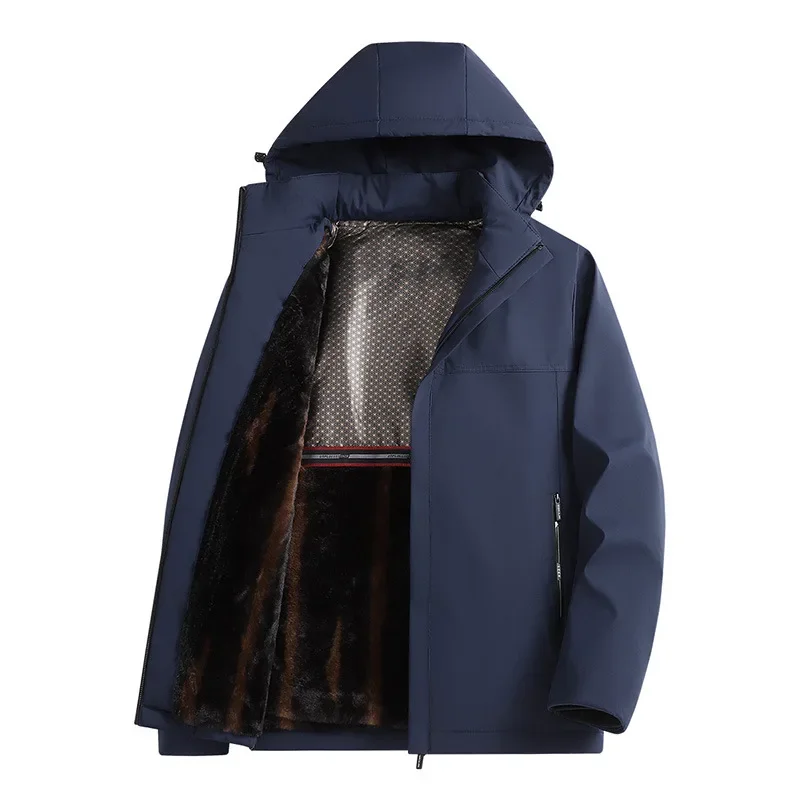 Men's Winter Thickened Graphene Cotton Jacket Medium-length Padded Coat For Fathers Winter Wear Sleeved Thick Outwear