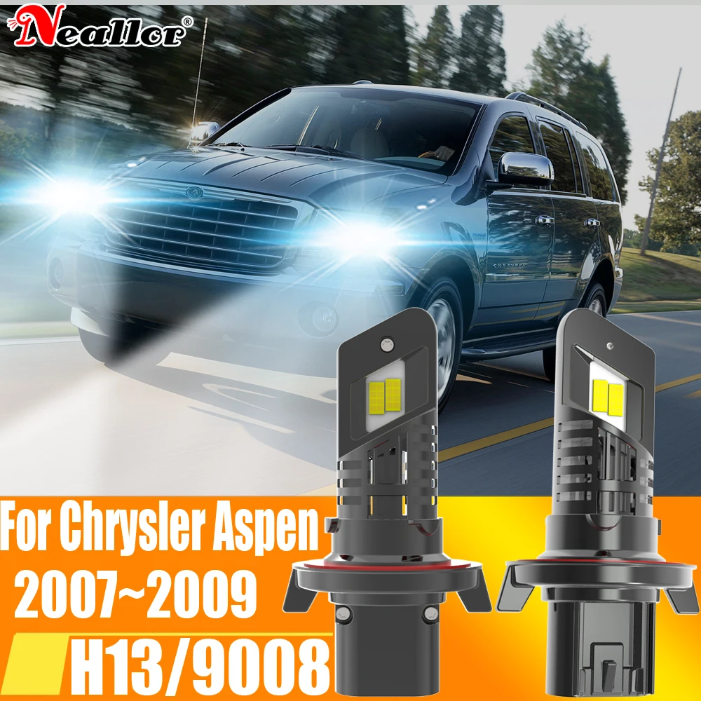 

2 шт. H13 9008 светодиодные фары Canbus безошибочная автомобильная лампа высокой мощности белый противотуманный фонарь Диодная лампа 12 В 55 Вт для Chrysler Aspen 2007 ~ 2009