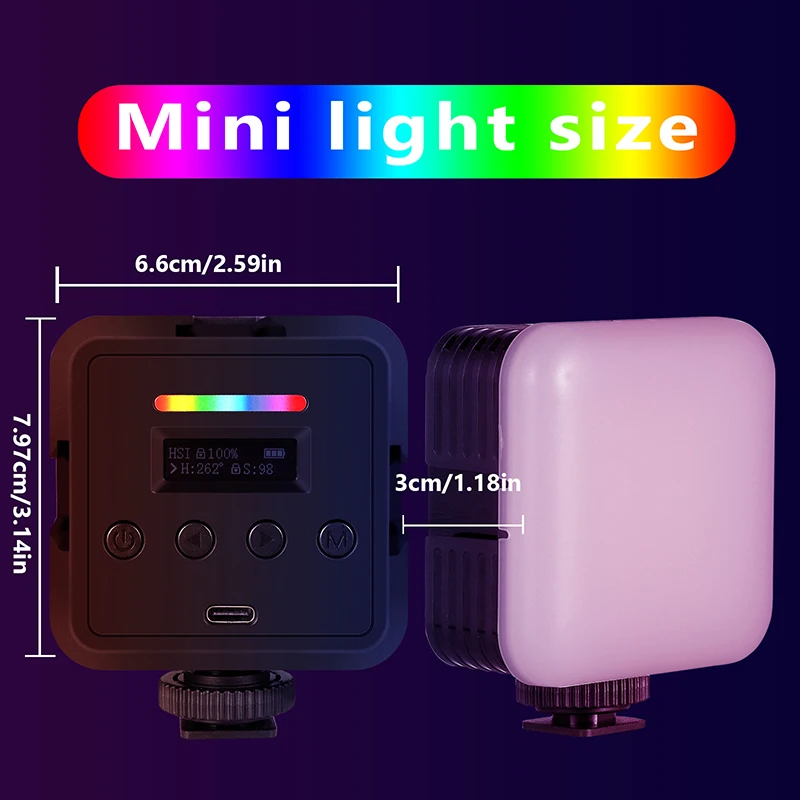 cable cameras RGB Full Color LED Video Light 2500K-9000K Portable Camera Light 2000mA LIthum Batterry Capacity Mini Fill Lamp camera charger