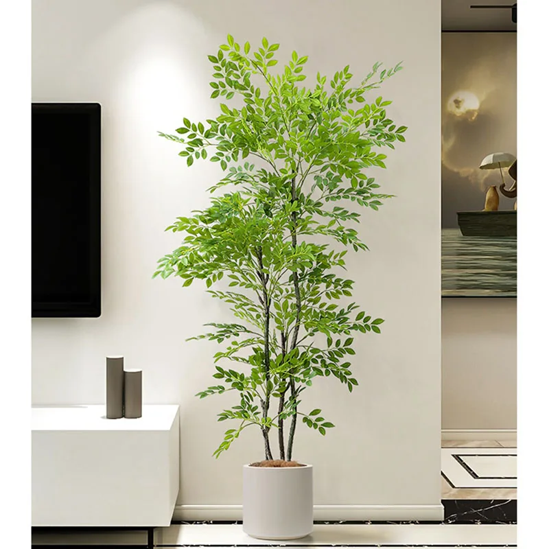 

110-180cm With Pot Ulmus pumila Artificial Plants Fake Money Tree Plastic Felicitous Tree Leafs For Home Garden Shop Room Decor