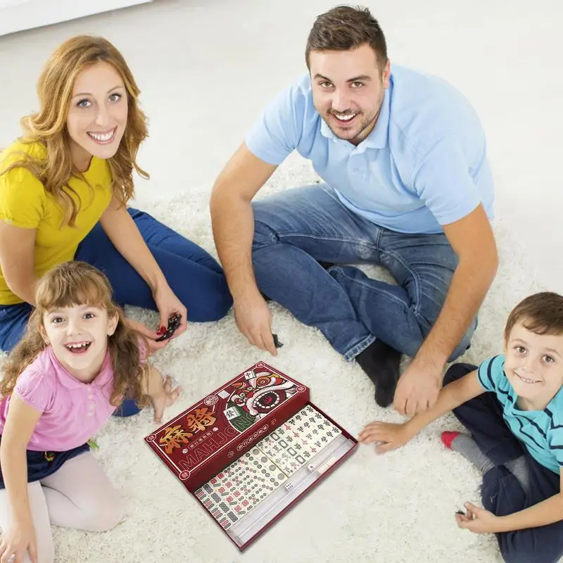 Chinese Mahjong Game Set 144pcs Classic Mini Tiles For Family Gathering For Chinese Style Game Play Family Leisure Time 2
