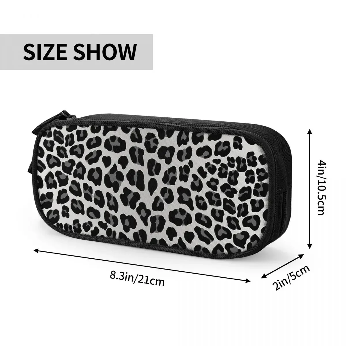 Classic Snow Leopard Print Pencil Case Animal Skin Pencilcases Pen Box Kids Big Capacity Bags Students School Gifts Stationery 6