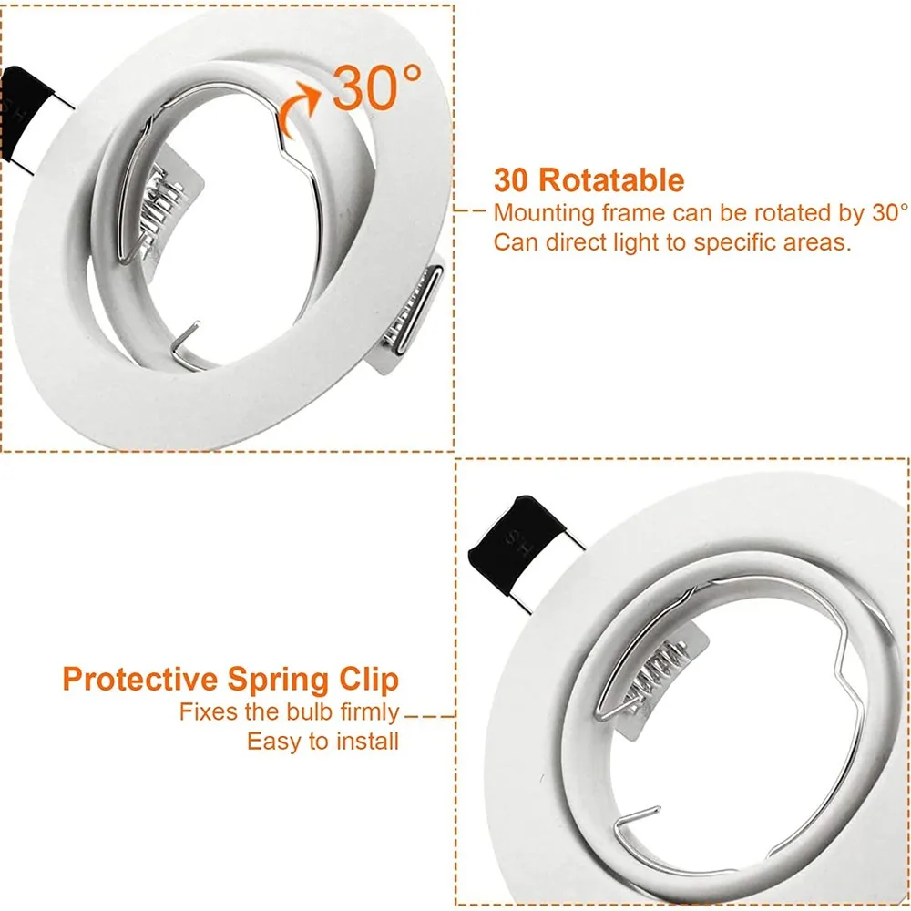 Gu10 Mr16 LED Ceiling Downlights Frame Recessed Rotatable Lamps Holder Double Ring LED Socket Base Spot Bracket Fitting led spotlight lamp led ceiling spot light lamp holder socket