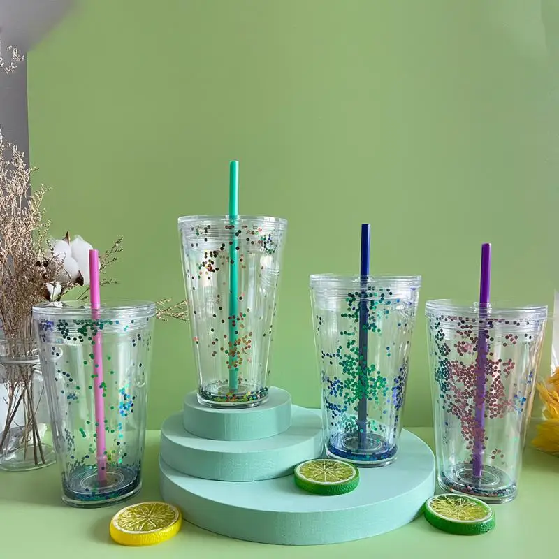 Plastic Cups With Straw Sequin Double Layer Water Bottle Cat Ear Cute  Tumbler For Birthday Gift Summer Drinkware Dropshipping - Mugs - AliExpress